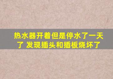 热水器开着但是停水了一天了 发现插头和插板烧坏了